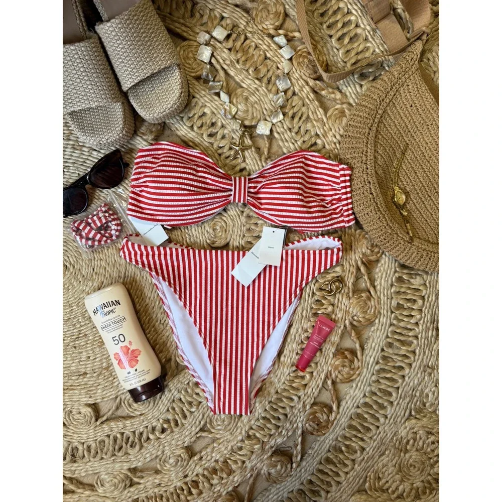 Abercrombie Red Stripe‎ Swimsuit Bikini